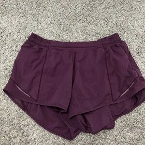 Lululemon shorts, size 2, purple/marron color, slightly worn